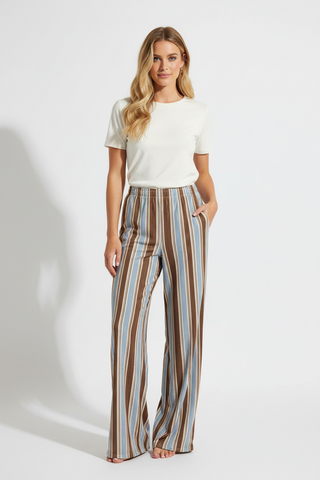 Powder and Cocoa Cotton Wide leg pants
