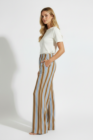 Powder and Cocoa Cotton Wide leg pants