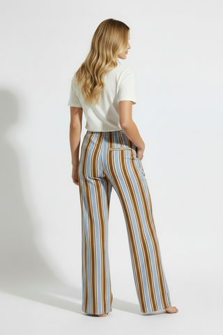 Powder and Cocoa Cotton Wide leg pants