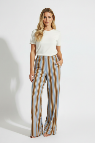 Powder and Cocoa Cotton Wide leg pants