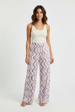 Cotton Wide legged pants Lavender and Mocha 6XL