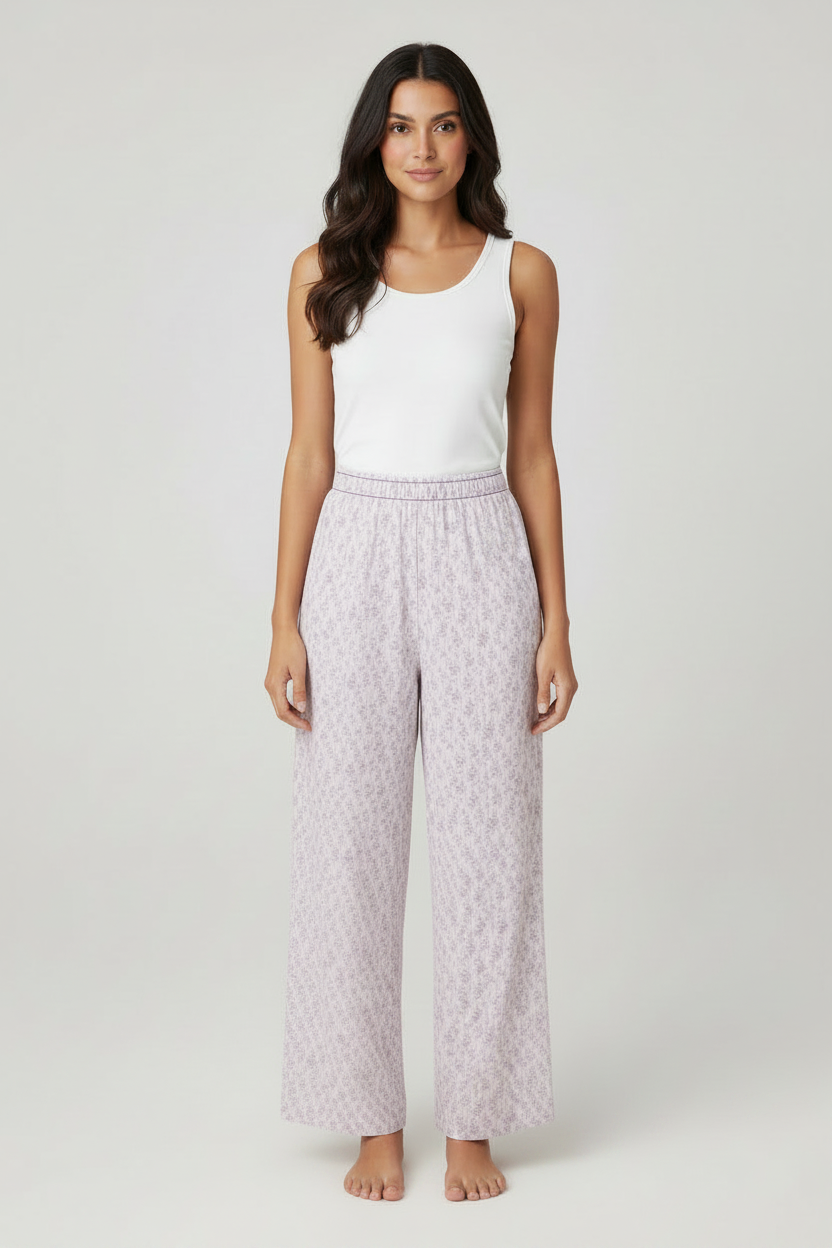 Lilac Bloom Wide-leg pants