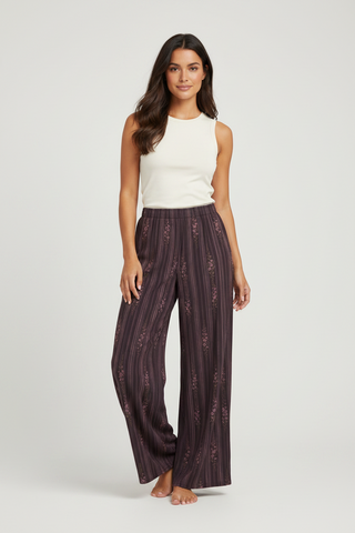 Lilac Midnight Bloom Wide-leg pants