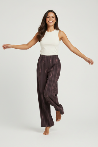Lilac Midnight Bloom Wide-leg pants