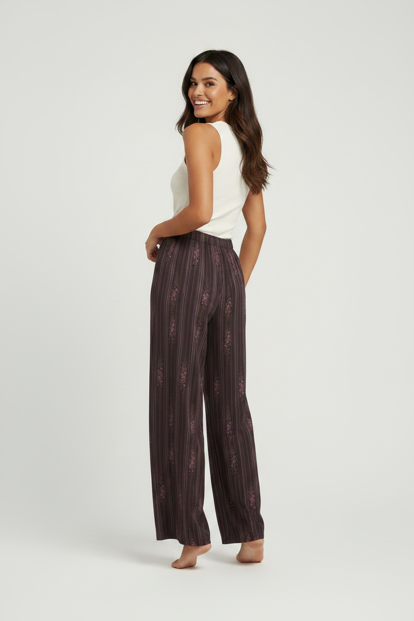 Lilac Midnight Bloom Wide-leg pants