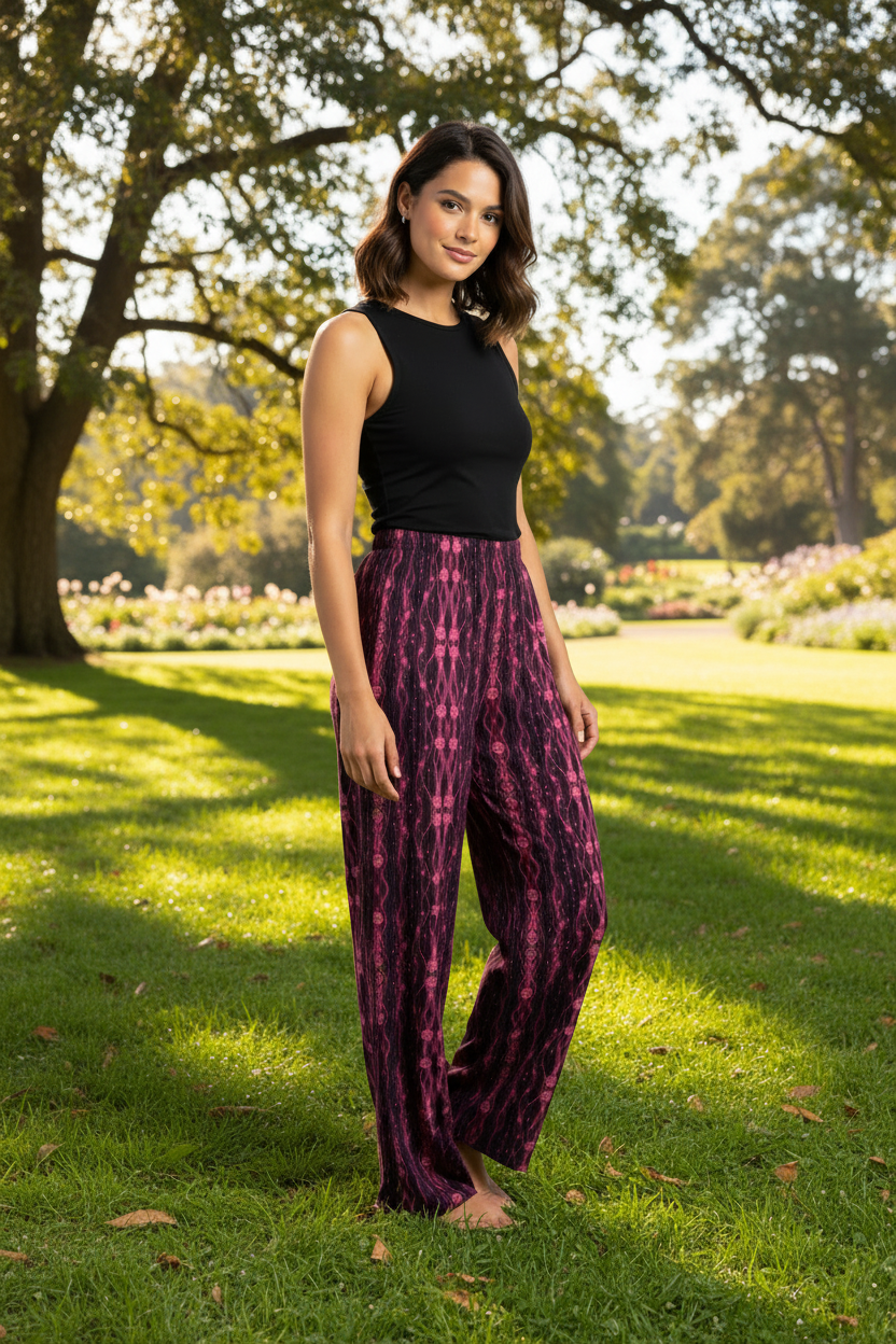 Rose Frequency wide-leg pants