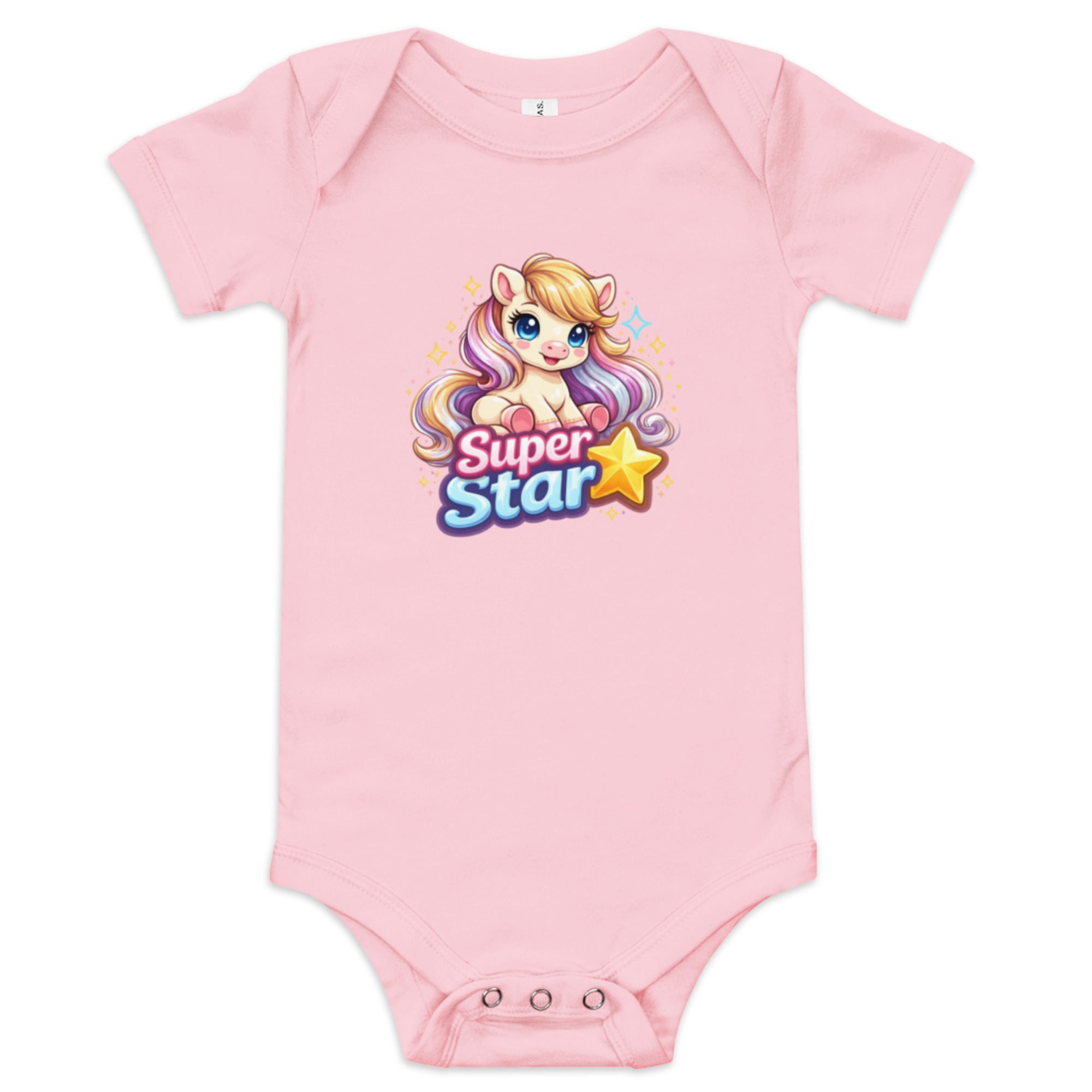 Super Star Pony Baby short sleeve one piece Pink