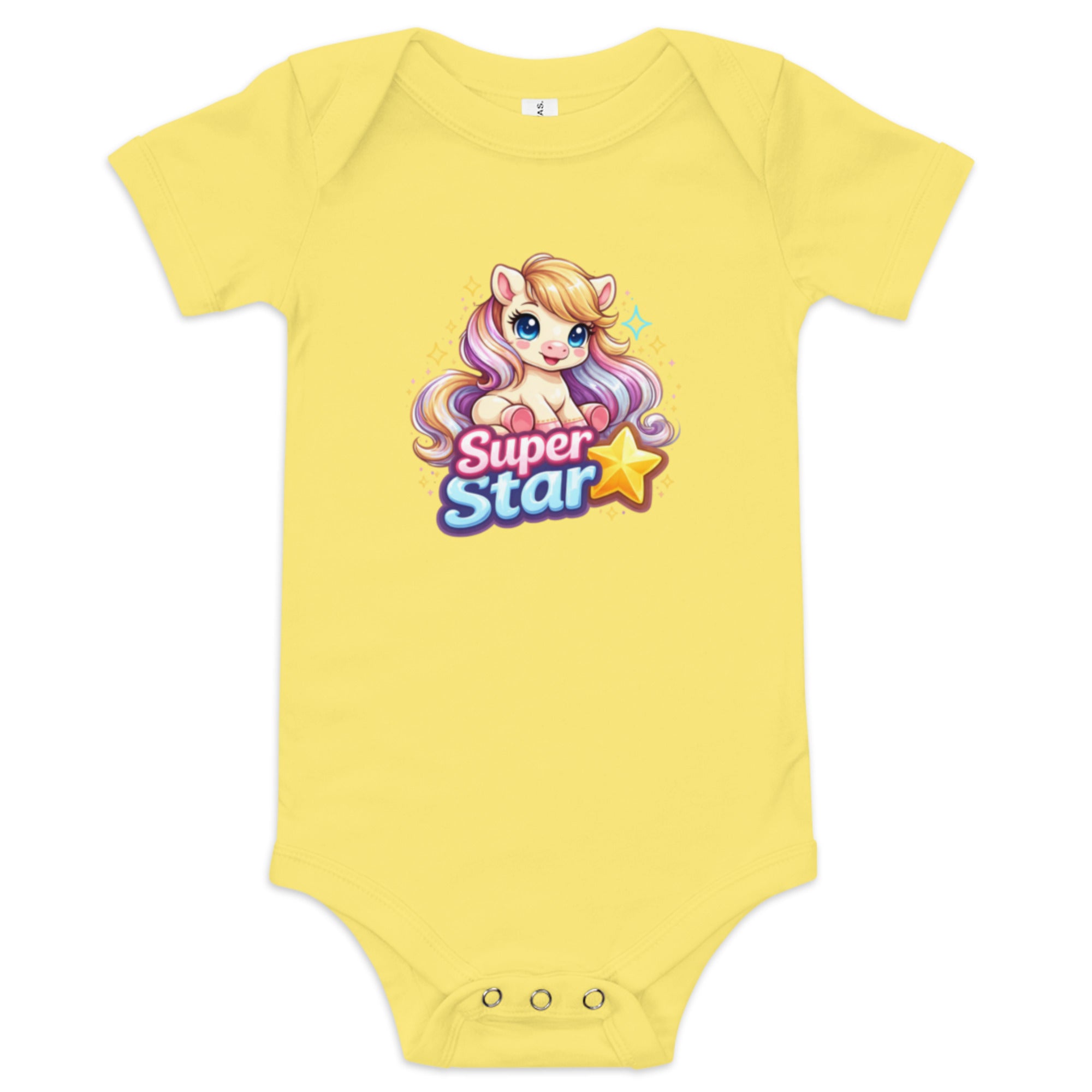 Super Star Pony Baby short sleeve one piece Yellow