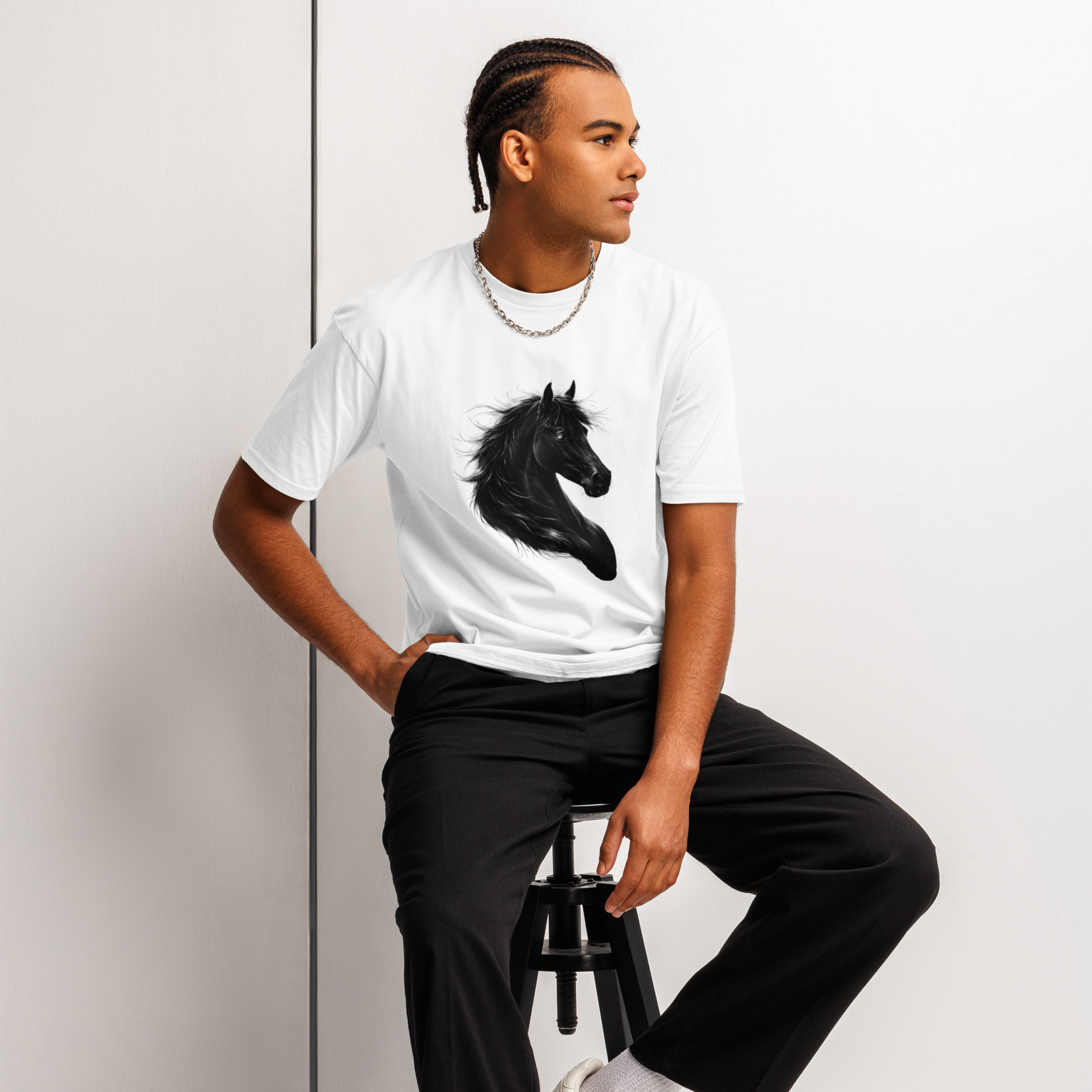 Alpha Stallion Cotton Heritage MC1082 I Men's Premium Short Sleeve Tee White