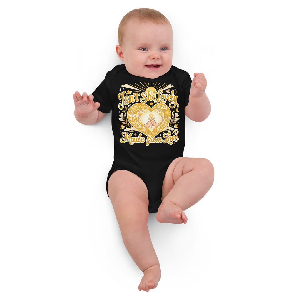 Isn't she lovely Organic cotton baby bodysuit