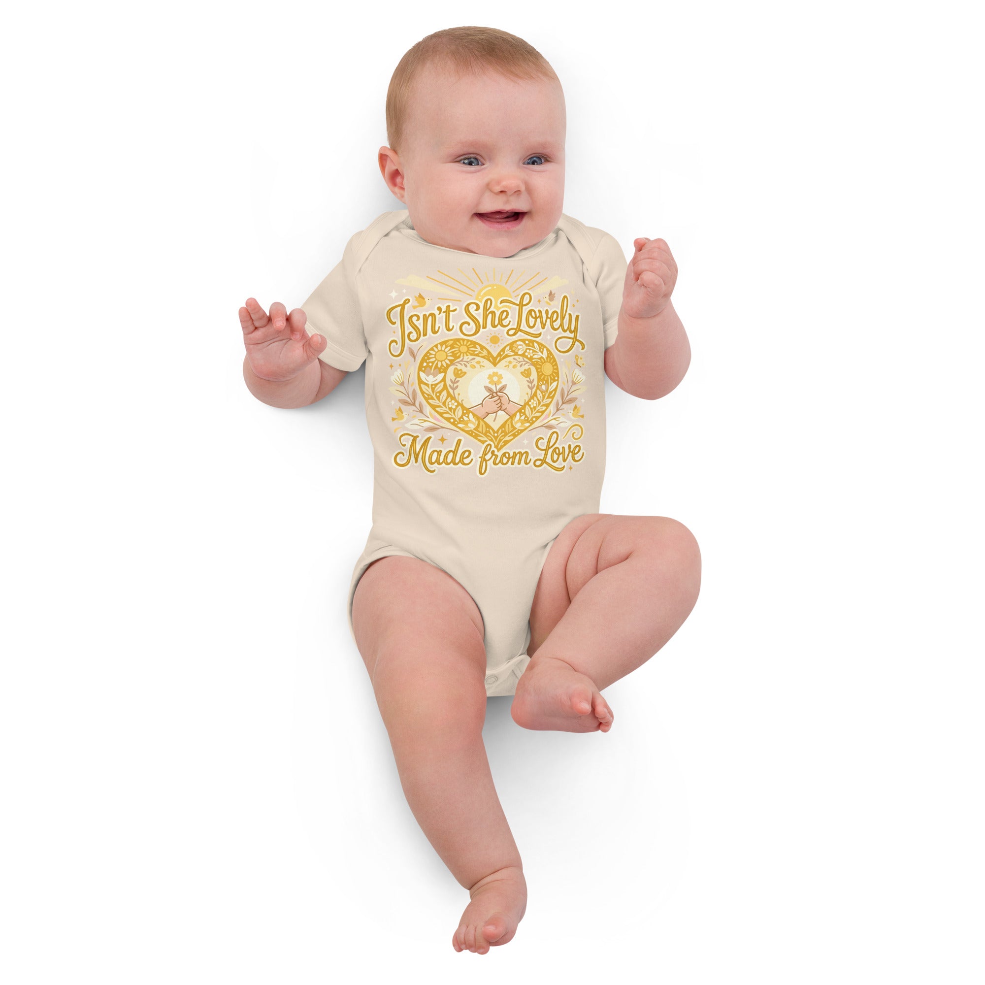 Isn't she lovely Organic cotton baby bodysuit