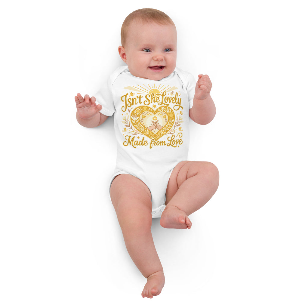 Isn't she lovely Organic cotton baby bodysuit