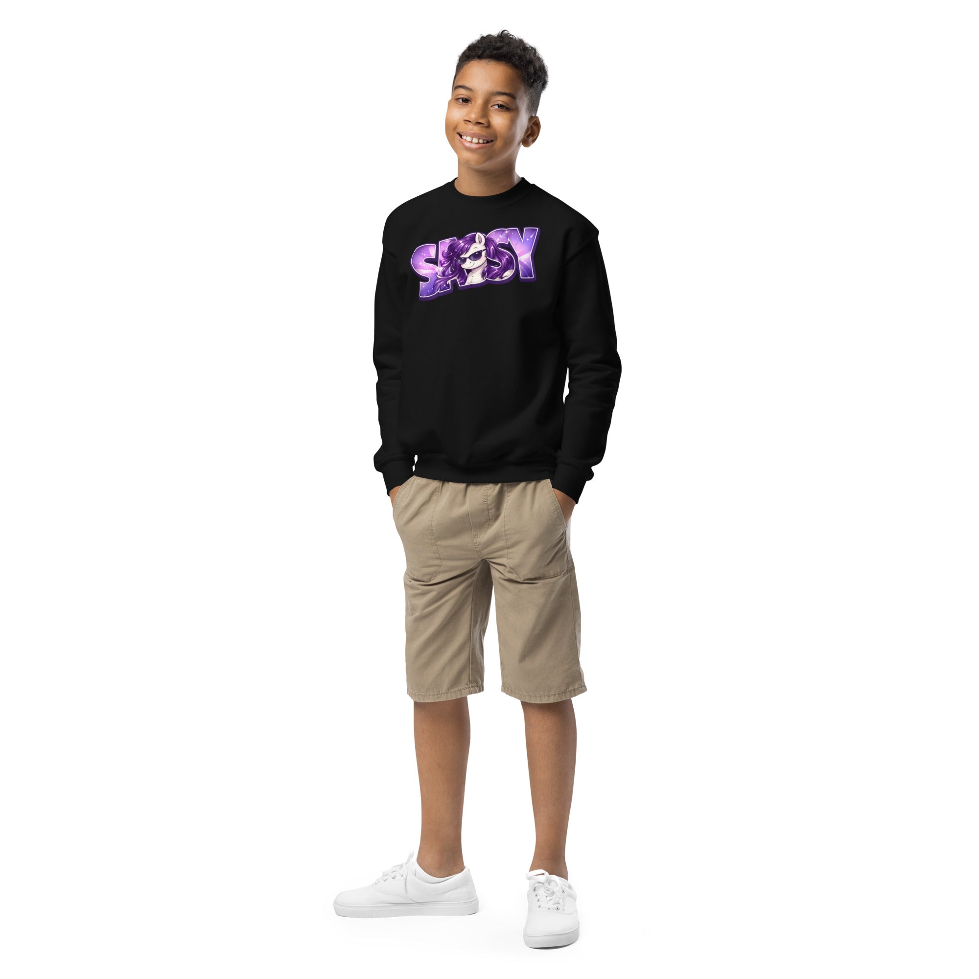 Sassy Pony 😎🐴Youth crewneck sweatshirt