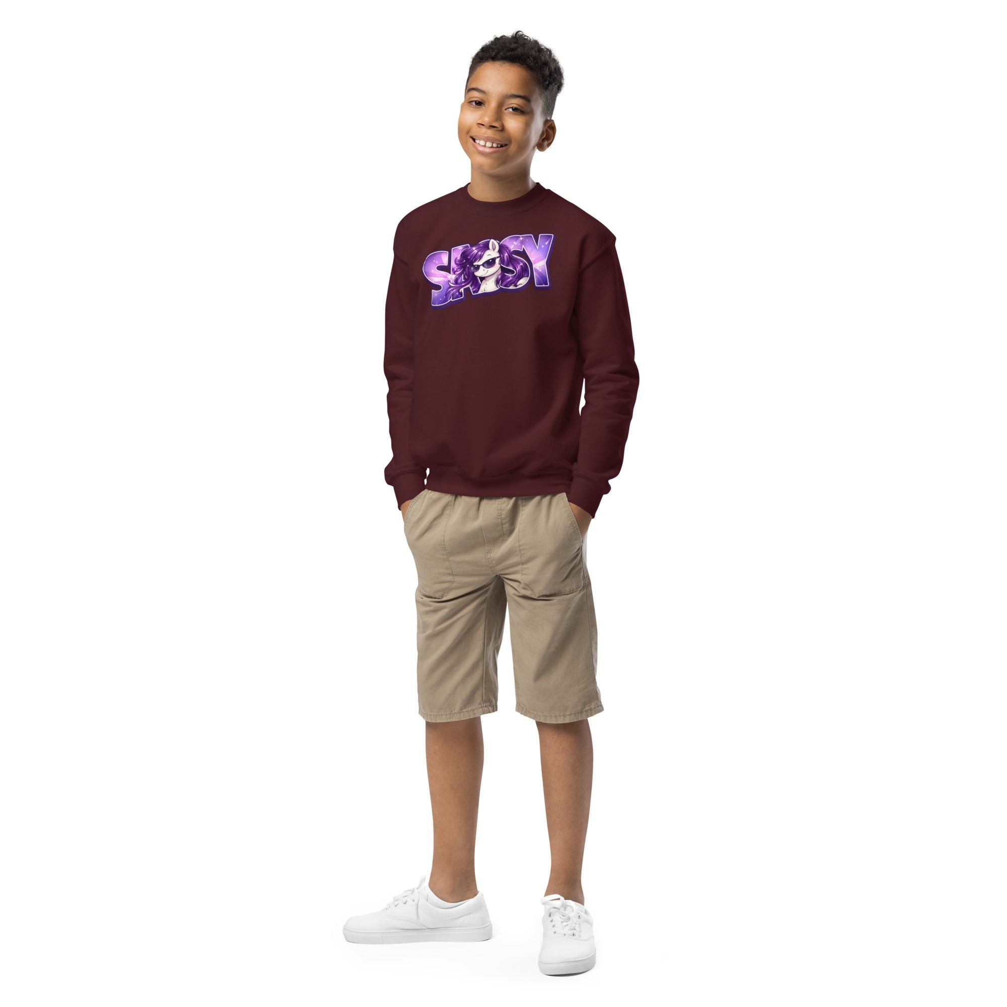 Sassy Pony 😎🐴Youth crewneck sweatshirt