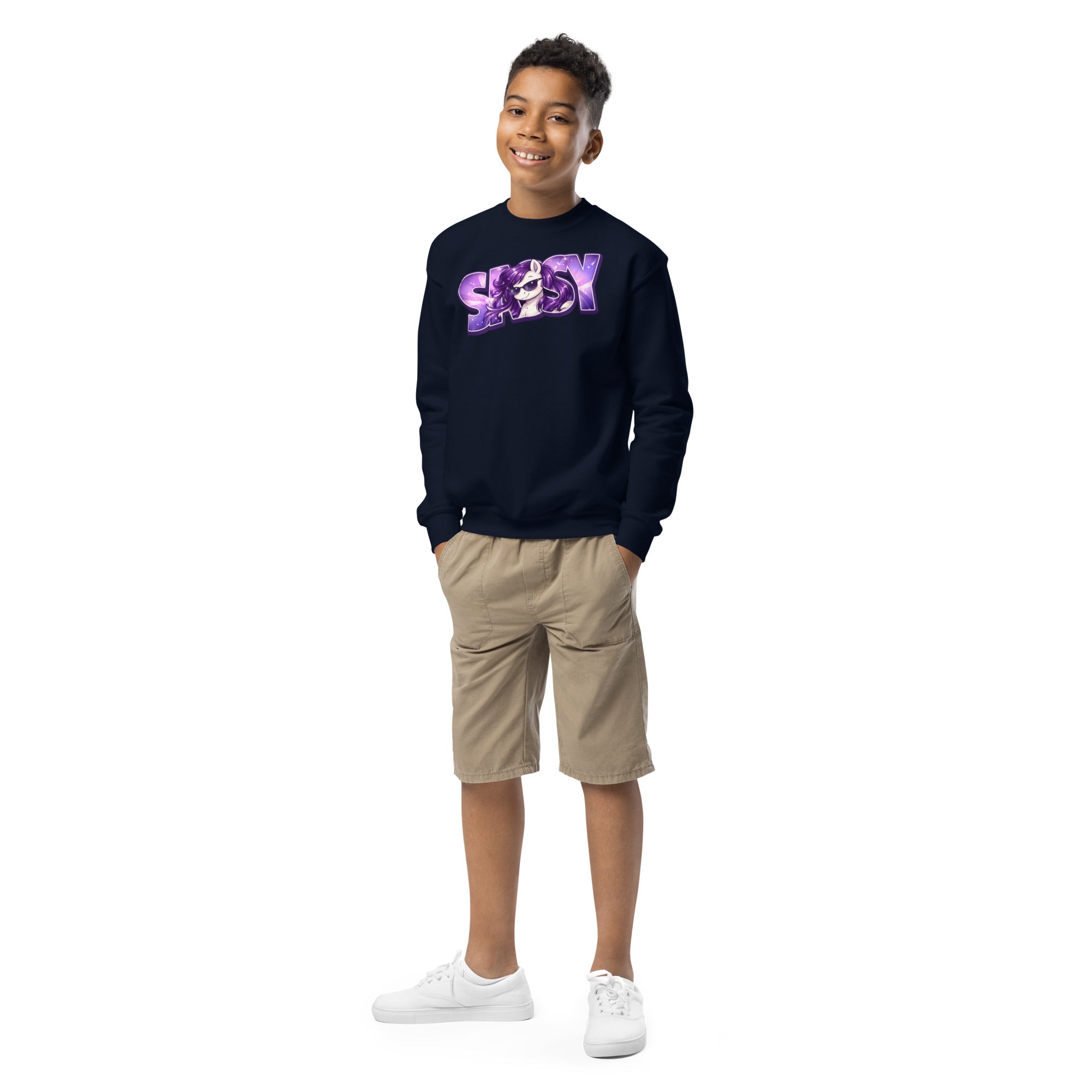 Sassy Pony 😎🐴Youth crewneck sweatshirt
