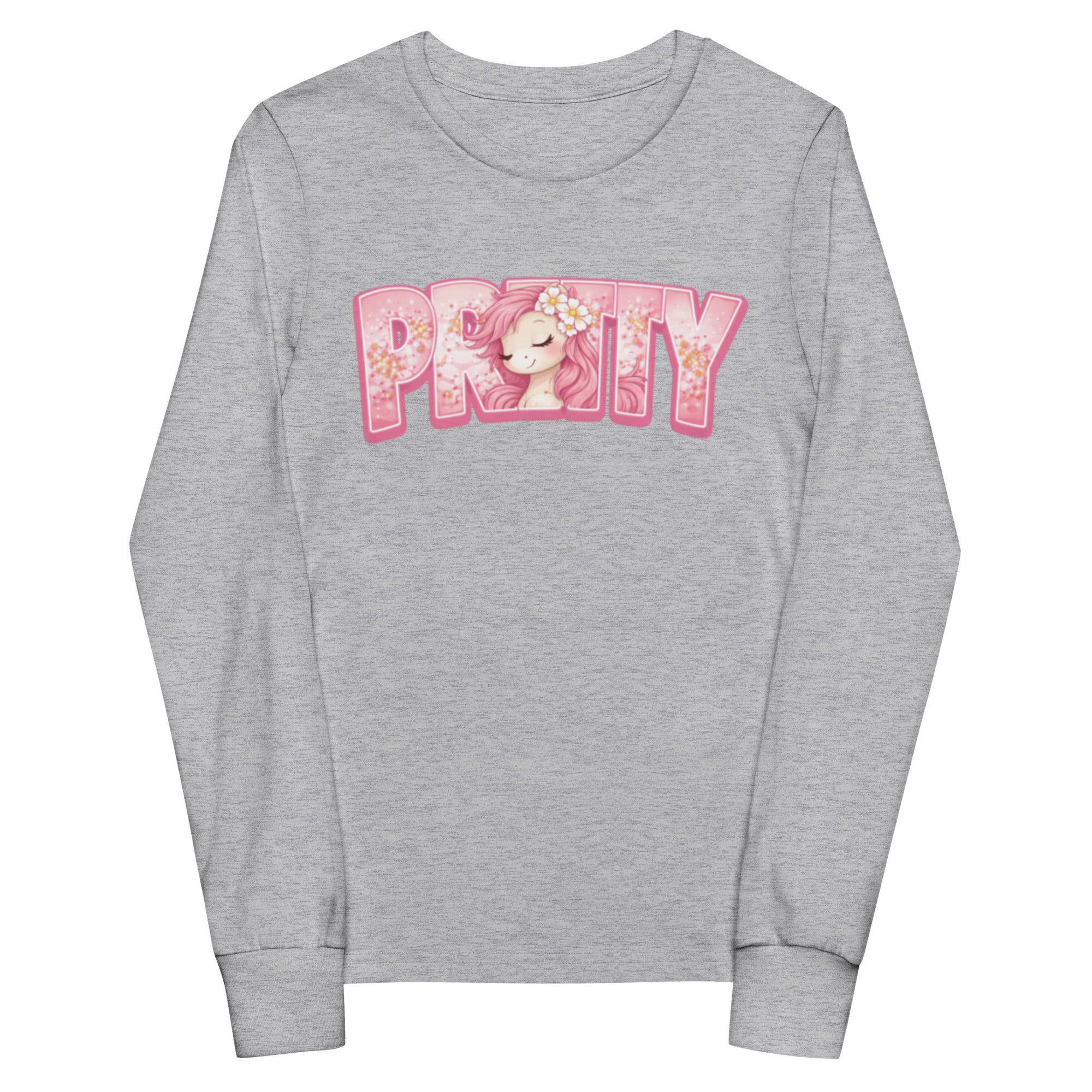 Pretty Pony Adorable 😍 Youth long sleeve tee Athletic Heather